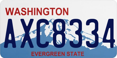 WA license plate AXC8334