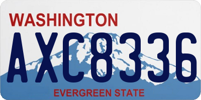 WA license plate AXC8336