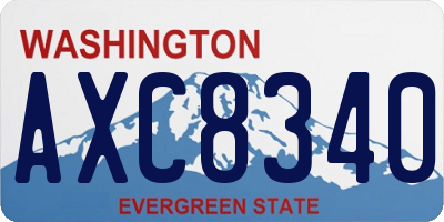 WA license plate AXC8340