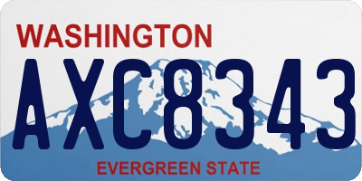 WA license plate AXC8343