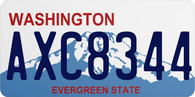 WA license plate AXC8344