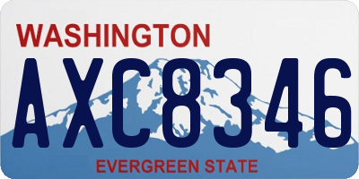 WA license plate AXC8346