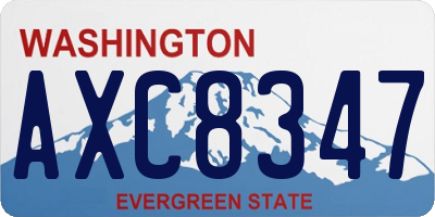 WA license plate AXC8347