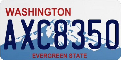WA license plate AXC8350