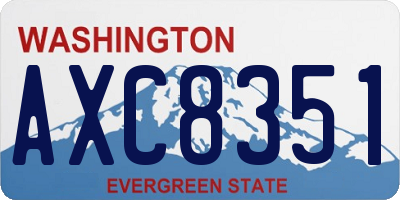 WA license plate AXC8351