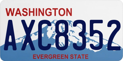 WA license plate AXC8352