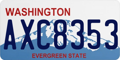 WA license plate AXC8353