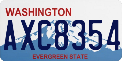 WA license plate AXC8354