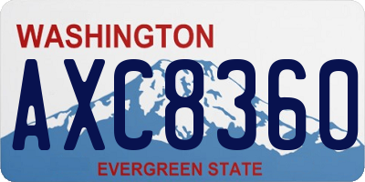 WA license plate AXC8360