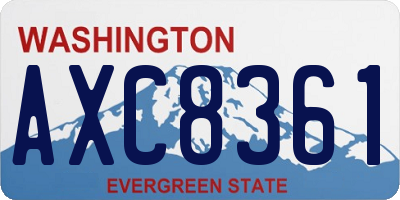 WA license plate AXC8361