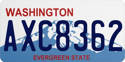 WA license plate AXC8362