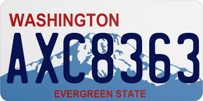 WA license plate AXC8363