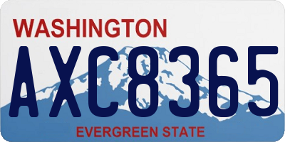 WA license plate AXC8365