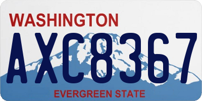 WA license plate AXC8367