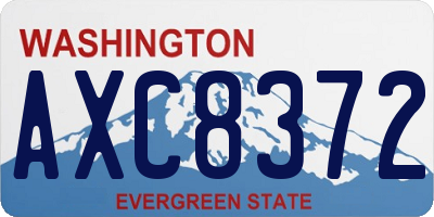 WA license plate AXC8372