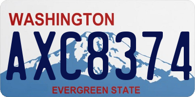 WA license plate AXC8374