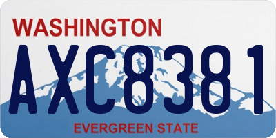 WA license plate AXC8381