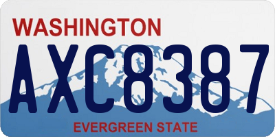 WA license plate AXC8387
