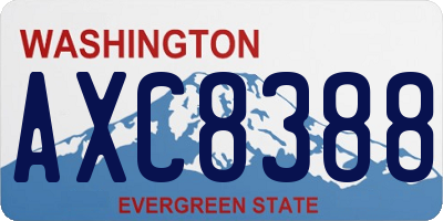 WA license plate AXC8388