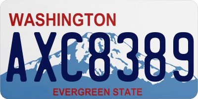 WA license plate AXC8389
