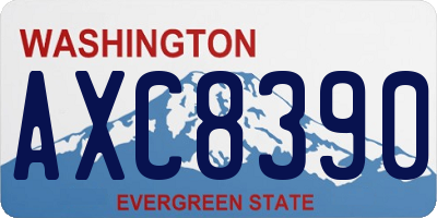 WA license plate AXC8390