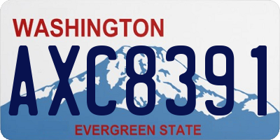 WA license plate AXC8391