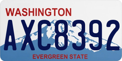 WA license plate AXC8392