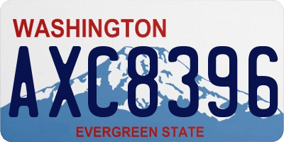 WA license plate AXC8396