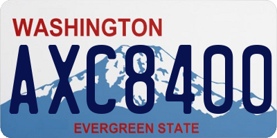 WA license plate AXC8400