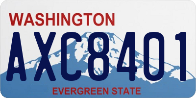 WA license plate AXC8401