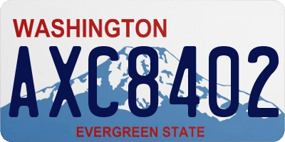 WA license plate AXC8402