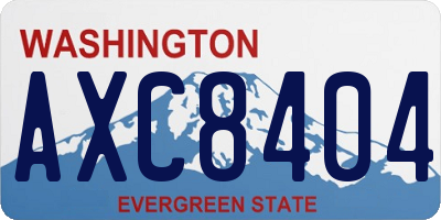 WA license plate AXC8404