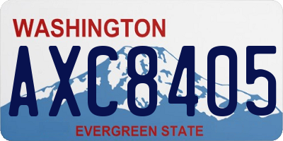 WA license plate AXC8405