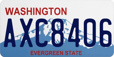 WA license plate AXC8406