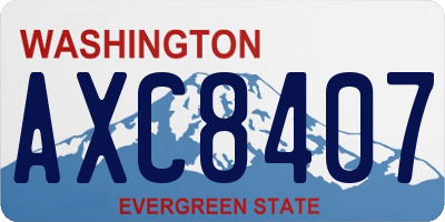 WA license plate AXC8407