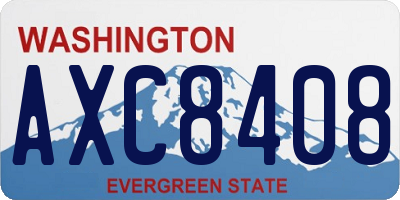 WA license plate AXC8408