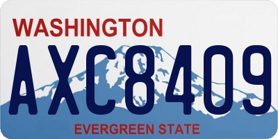 WA license plate AXC8409