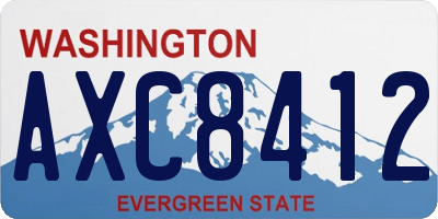 WA license plate AXC8412