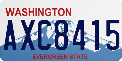 WA license plate AXC8415