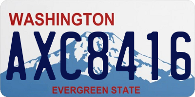 WA license plate AXC8416