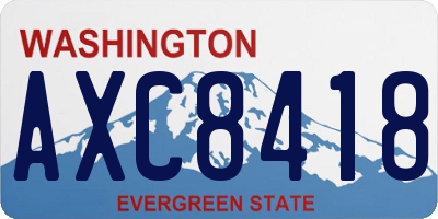 WA license plate AXC8418