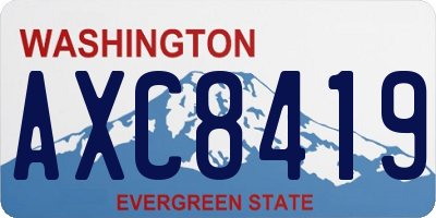 WA license plate AXC8419