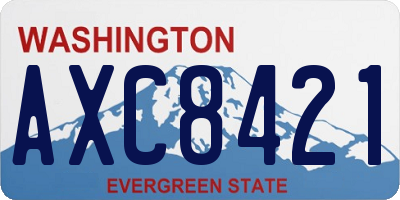 WA license plate AXC8421