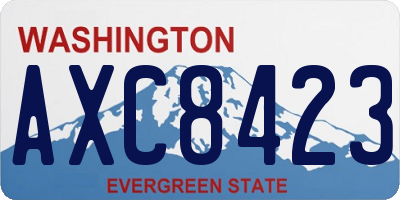 WA license plate AXC8423