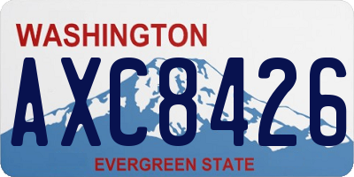 WA license plate AXC8426