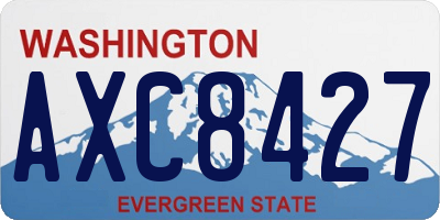 WA license plate AXC8427