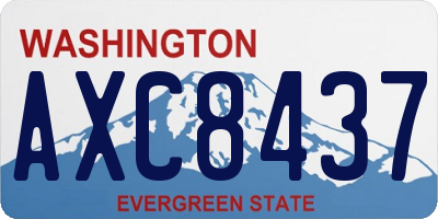 WA license plate AXC8437