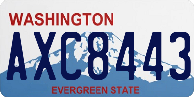 WA license plate AXC8443