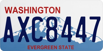 WA license plate AXC8447