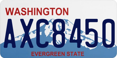 WA license plate AXC8450